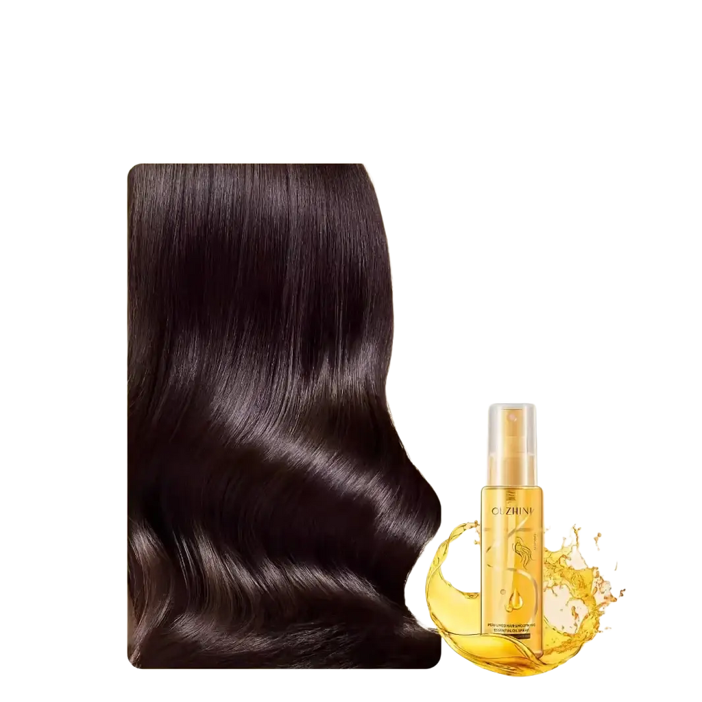 Golden qizhin fragrance hair care essential oil spray bottle with clear cap and sleek design for hair care essential use