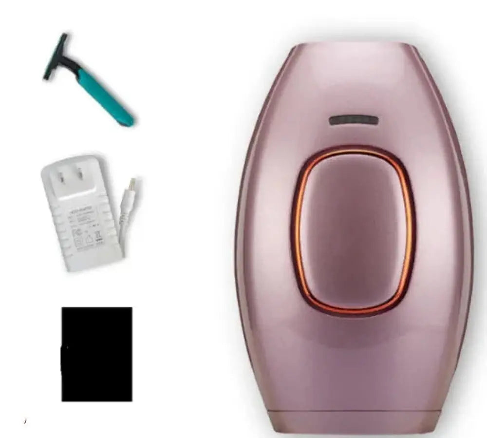 Foldable ipl laser hair removal device with rose gold accents sleek modern design for efficient hair removal