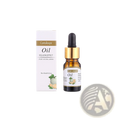 Cantaloupe brand relaxing effect oil in a small amber glass bottle with gold dropper and cantaloupe illustrated label