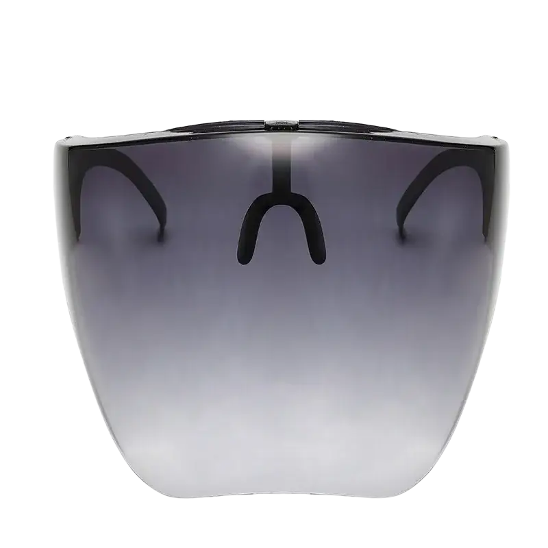 Black-framed full face safety glasses with gradient gray lens designed for protection glasses and safety glasses use