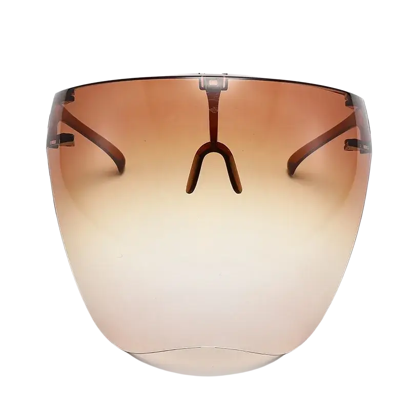 Full face safety glasses protective face shield with sleek gradient brown lens and minimalist frame for protection glasses