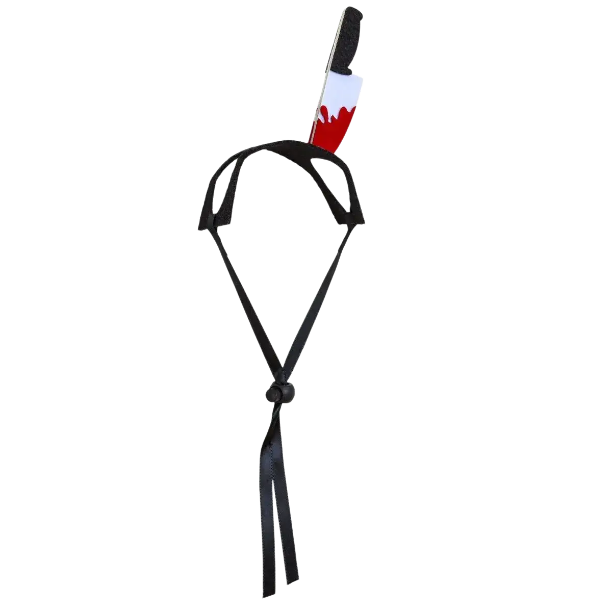 Black plastic knife headband with red blood splatter funny pet costume headwear for cats and dogs