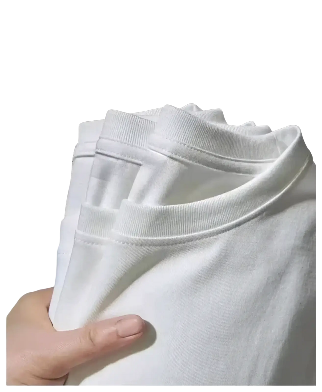 White cotton funny quote t-shirt with ribbed crew neck and neatly folded hems
