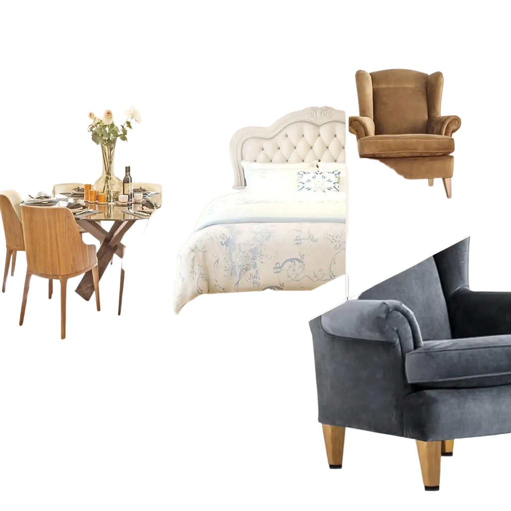 Brown velvet armchair with wooden legs shown with furniture pads floor protectors 52 pack for floor protection