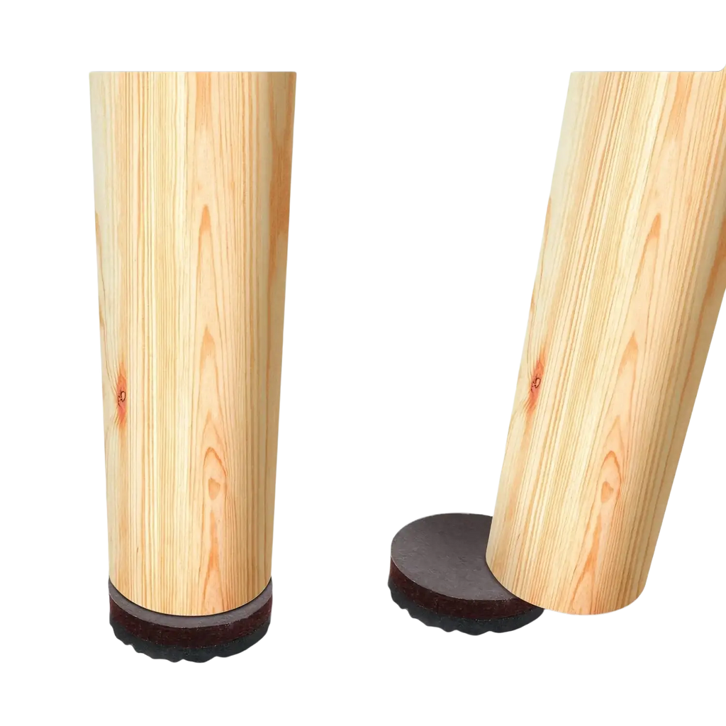 Yelanon wooden furniture leg pads with dark brown rubberized textured bottoms for floor protection 52 pack
