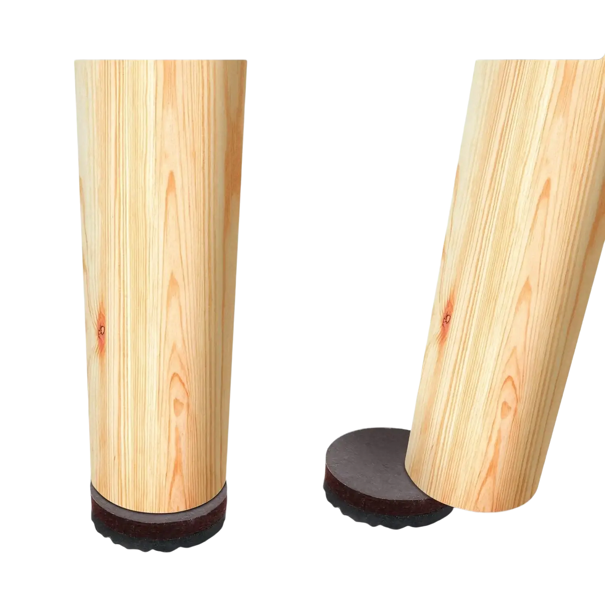 Yelanon wooden furniture leg pads with dark brown rubberized textured bottoms for floor protection 52 pack