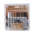 Yongli 17-piece furniture repair pen set with eight wood tone touch-up markers and pencil sharpener for wood scratches repair