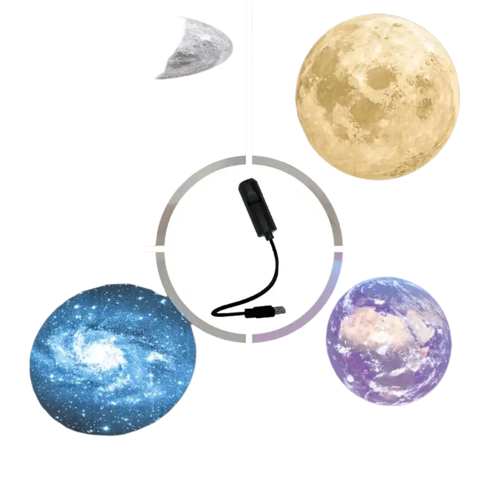 Black usb-powered galaxy projector led night light with flexible cord for celestial projections and ambiance creation