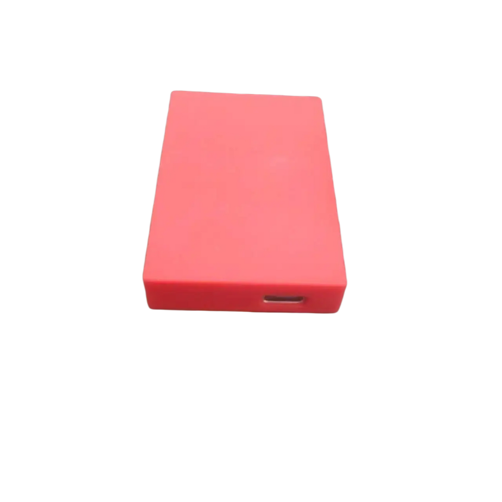 Red rectangular external hard drive with usb port beside game card storage box v2 pink accessory case