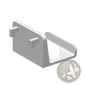 Gray plastic l-shaped game controller pegboard mount holder with two square mounting tabs shown from back side