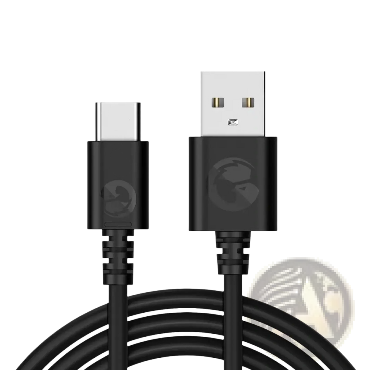 Black usb-c to usb-a charging cable 5.9ft with molded connectors and subtle logo for Gamesir G7 Magnetic Faceplate kit
