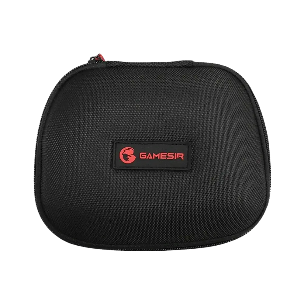 Black textured fabric carrying case with red zipper and rectangular gamesir logo patch for gamesir g7 magnetic faceplate kit