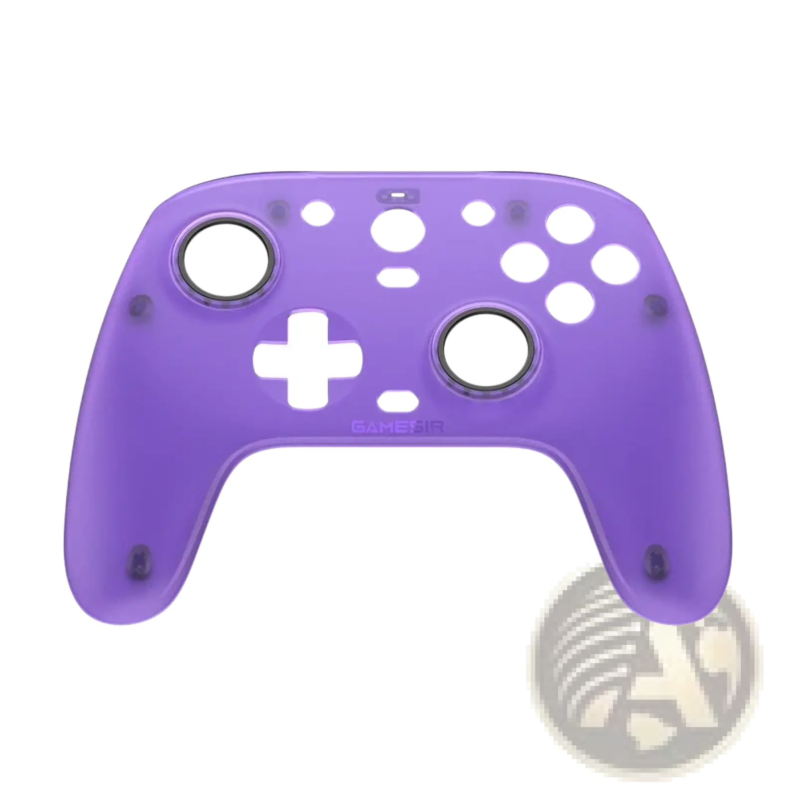 Purple translucent plastic controller shell with button and analog stick cutouts for gamesir g7 magnetic faceplate kit