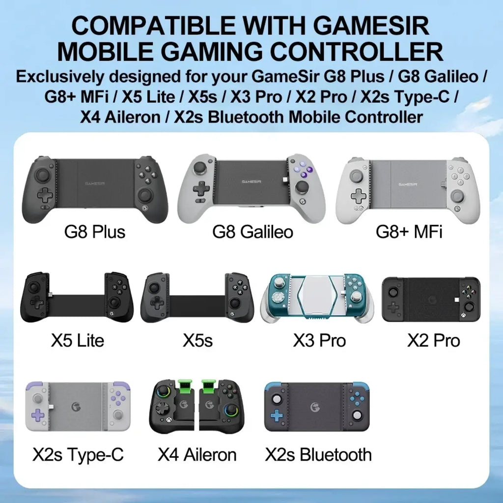 Gamesir g8 plus carrying case protective travel pouch with mobile gaming controllers in black gray teal purple green and blue