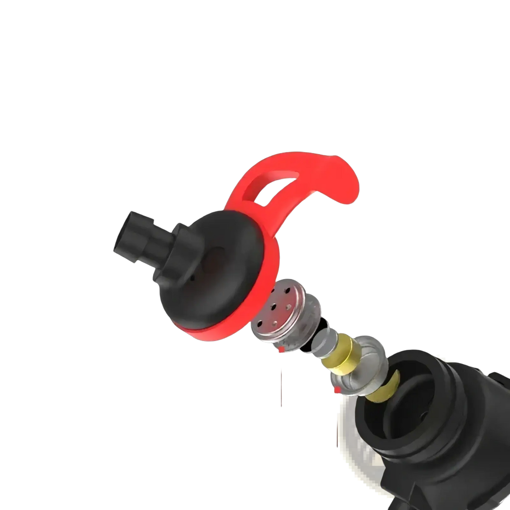 Gaming earbuds with mic wired in-ear headset featuring red and black composite diaphragm and 10mm moving coil for high-fidelity audio