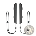 Black Gaminja Switch joy-con grip covers with attached wrist straps designed for secure Nintendo Switch gameplay