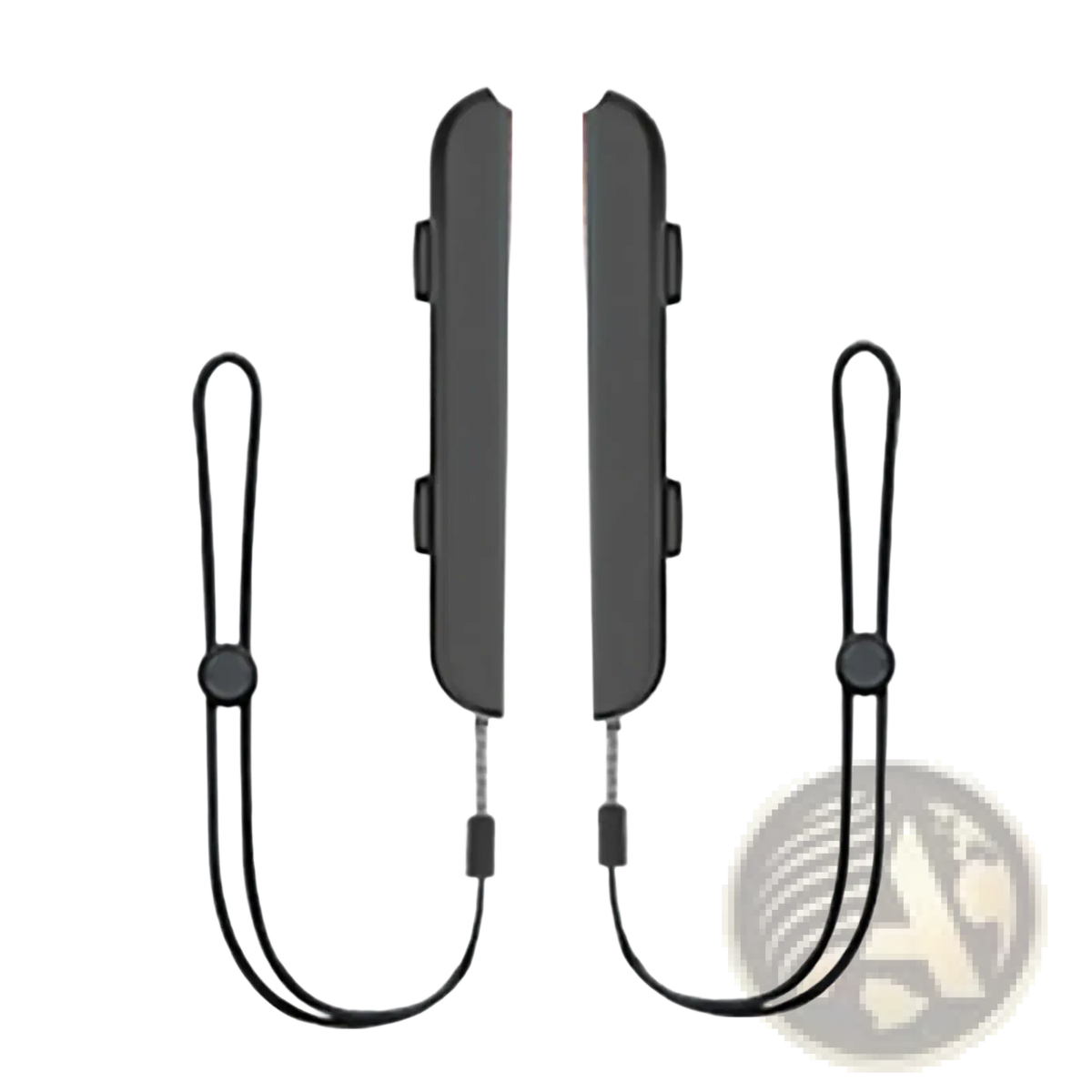 Black Gaminja Switch joy-con grip covers with attached wrist straps designed for secure Nintendo Switch gameplay