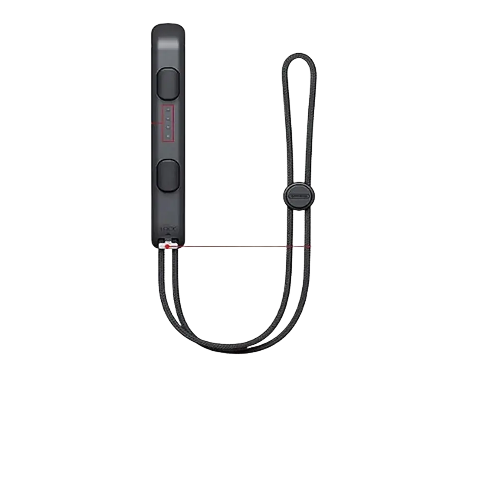 Black textured gaminja switch joy-con wrist strap with integrated player light and slide lock for secure gameplay