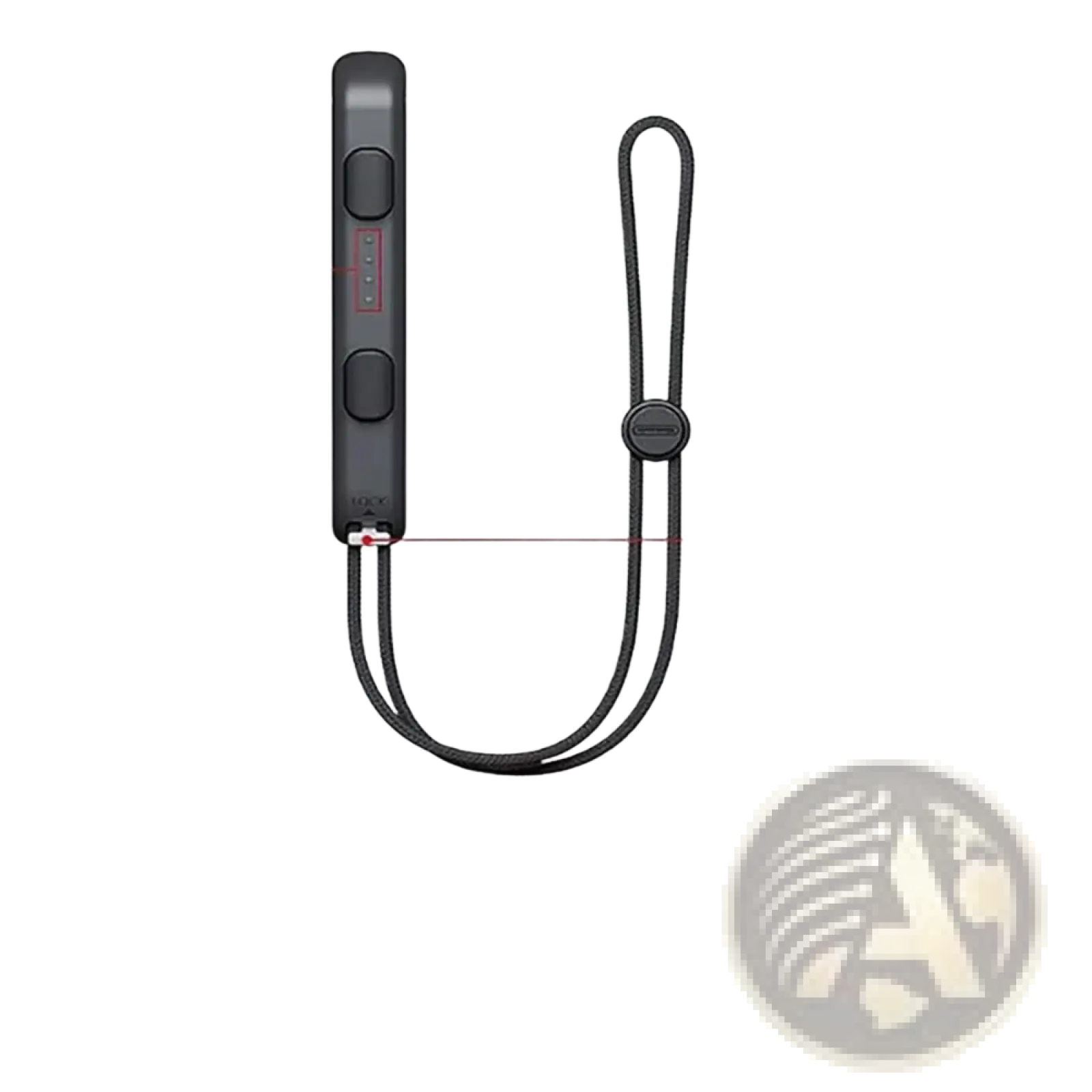 Black textured gaminja switch joy-con wrist strap with integrated player light and slide lock for secure gameplay