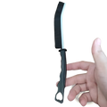 Black plastic-handled gap cleaning brush with curved stiff black bristle head for tile and crevice cleaning