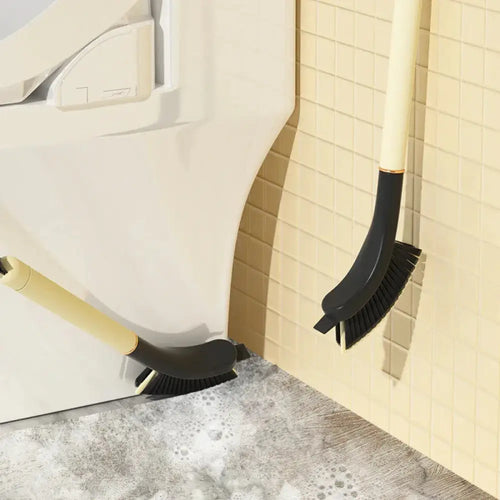 Black and cream 3-in-1 crevice and gap cleaning brush set with sleek modern handles for versatile toilet cleaning