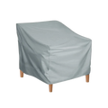 Light gray garden furniture outdoor chair cover with 190t waterproof coated fabric and wooden legs visible beneath