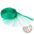 Green mesh netting heavy duty pe anti bird net coiled and partially unfurled in 13 x 33ft size for garden use