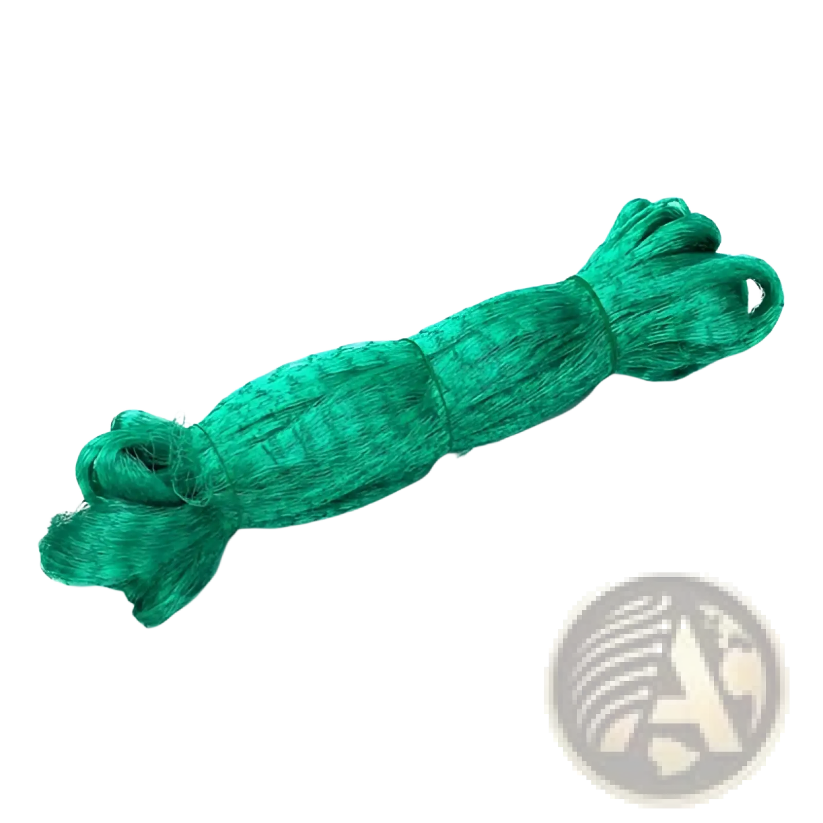 A coiled tightly wound green heavy duty pe anti bird garden netting with uniform texture and subtle sheen 13 by 33ft