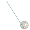 Green garden stake with pointed tip made of plastic coated metal for outdoor plant support 46 inch length