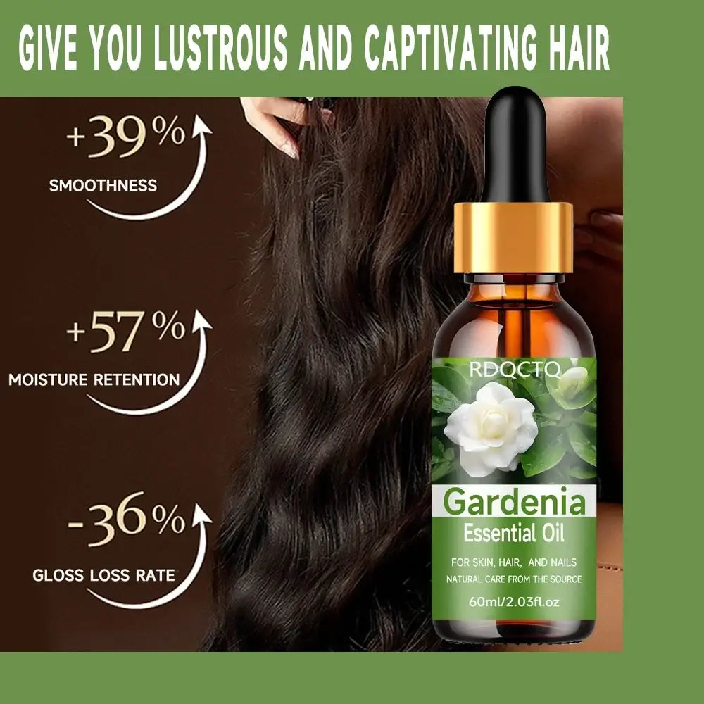 A sleek amber glass bottle with gold cap and black dropper containing rdocto gardenia essential oil moisturizing serum