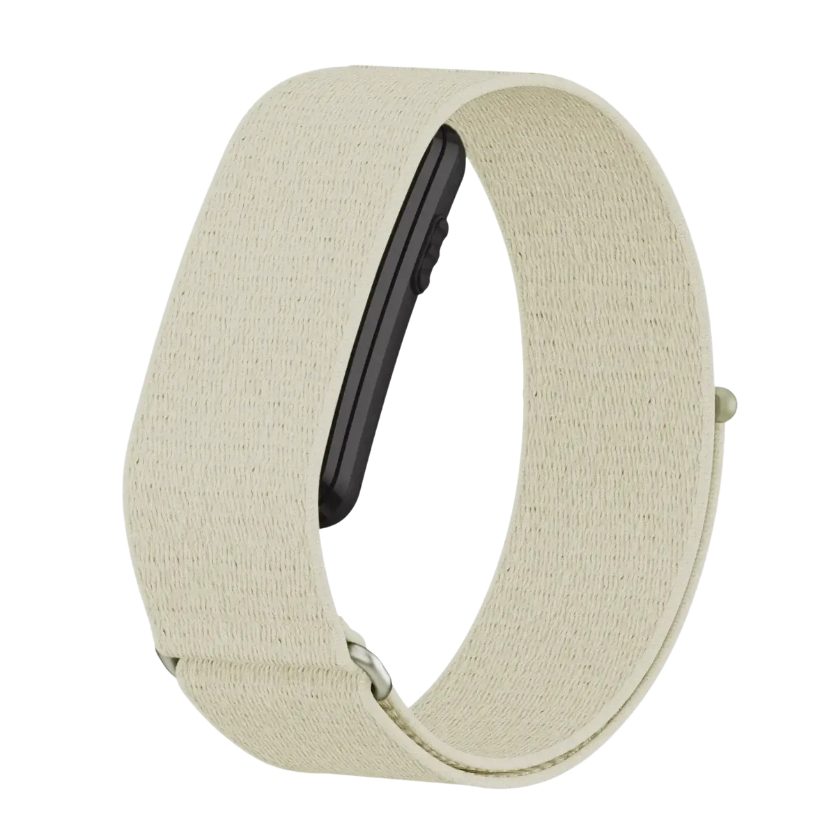 Beige woven fabric strap for fitbit charge 4 shown alongside garmin 24mm blue nylon elastic watch band