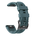 Teal silicone garmin fenix quick fit wrist band with matte finish and metallic clasp for easy replacement