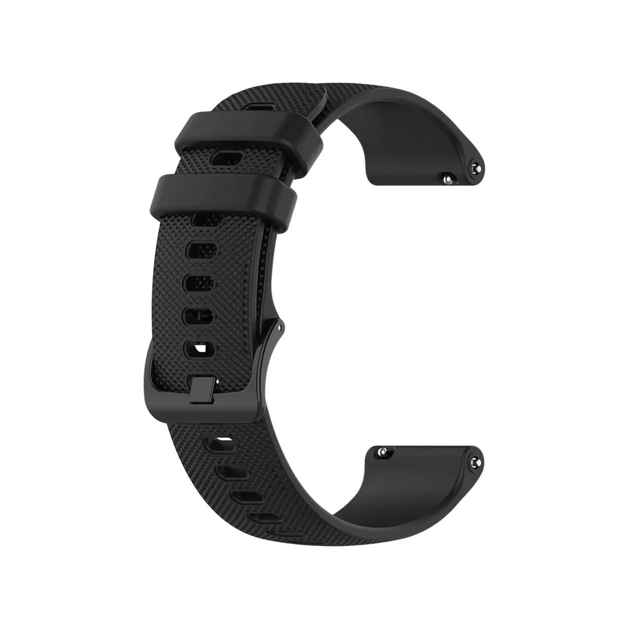 Black textured silicone watch band with matte finish and adjustable buckle for Garmin Venu replacement strap