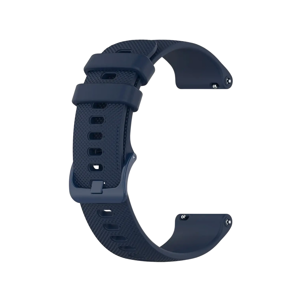 Dark blue textured silicone watch band with adjustable buckle for Garmin Venu and compatible Garmin Forerunner models