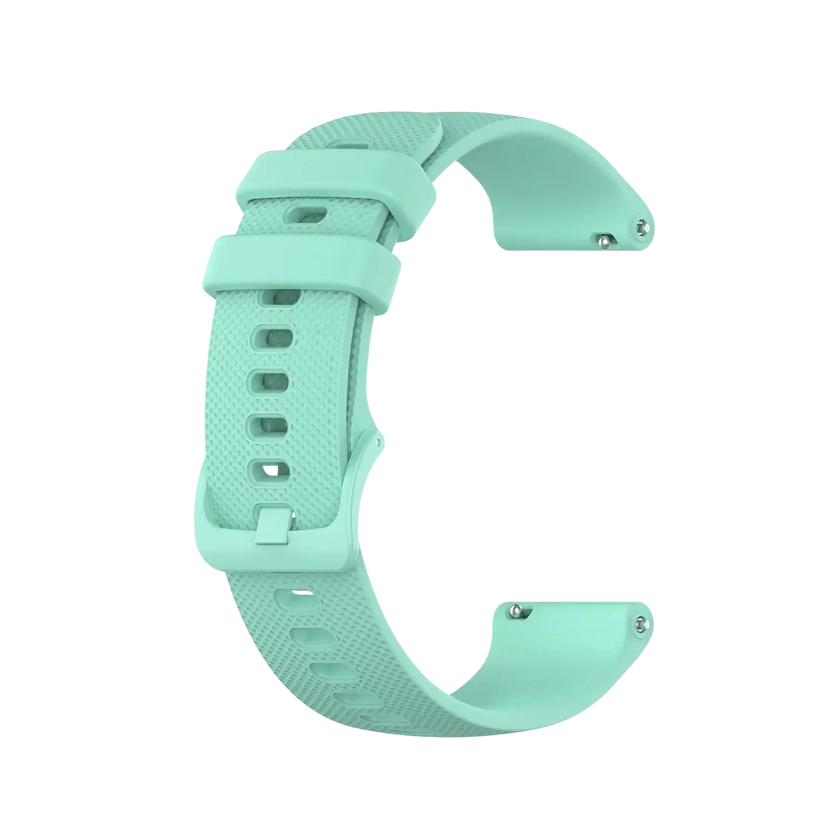Mint green textured silicone watch band with adjustable buckle compatible with Garmin Venu and Garmin Forerunner