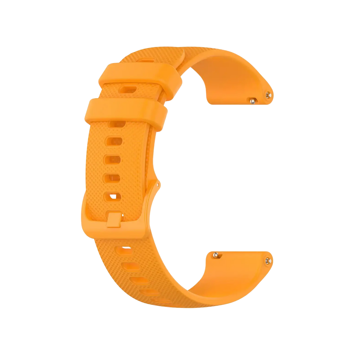 Vibrant orange silicone garmin venu watch band replacement strap with textured surface and adjustable buckle