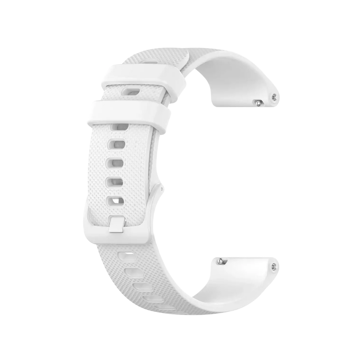 White textured silicone watch band with minimalist design and adjustable buckle for garmin venu replacement strap