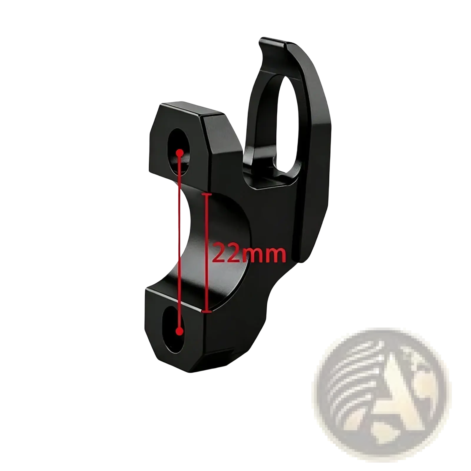 Gasgas handlebar helmet hanger universal cnc hook in black anodized aluminum with sleek angular design and secure cutouts