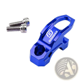 Blue anodized aluminum Gasgas handlebar helmet hanger clamp with silver bolts for universal CNC hook mounting