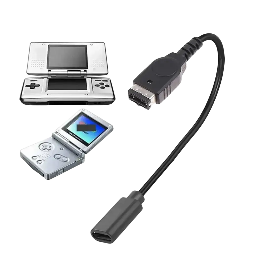 Black type-c female to gba sp adapter cable for gba sp gameboy usb charger cable compatible with game console use