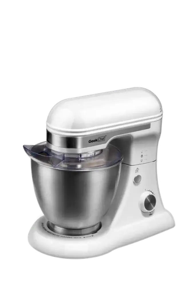 Geekchef 4.8qt white electric stand mixer with 12 speeds stainless steel bowl and silver accents for versatile mixing