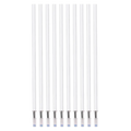 Ten clear plastic refillable ballpoint pen tips with silver metal parts and blue ink reservoirs gel pen refills black ink 10 pack