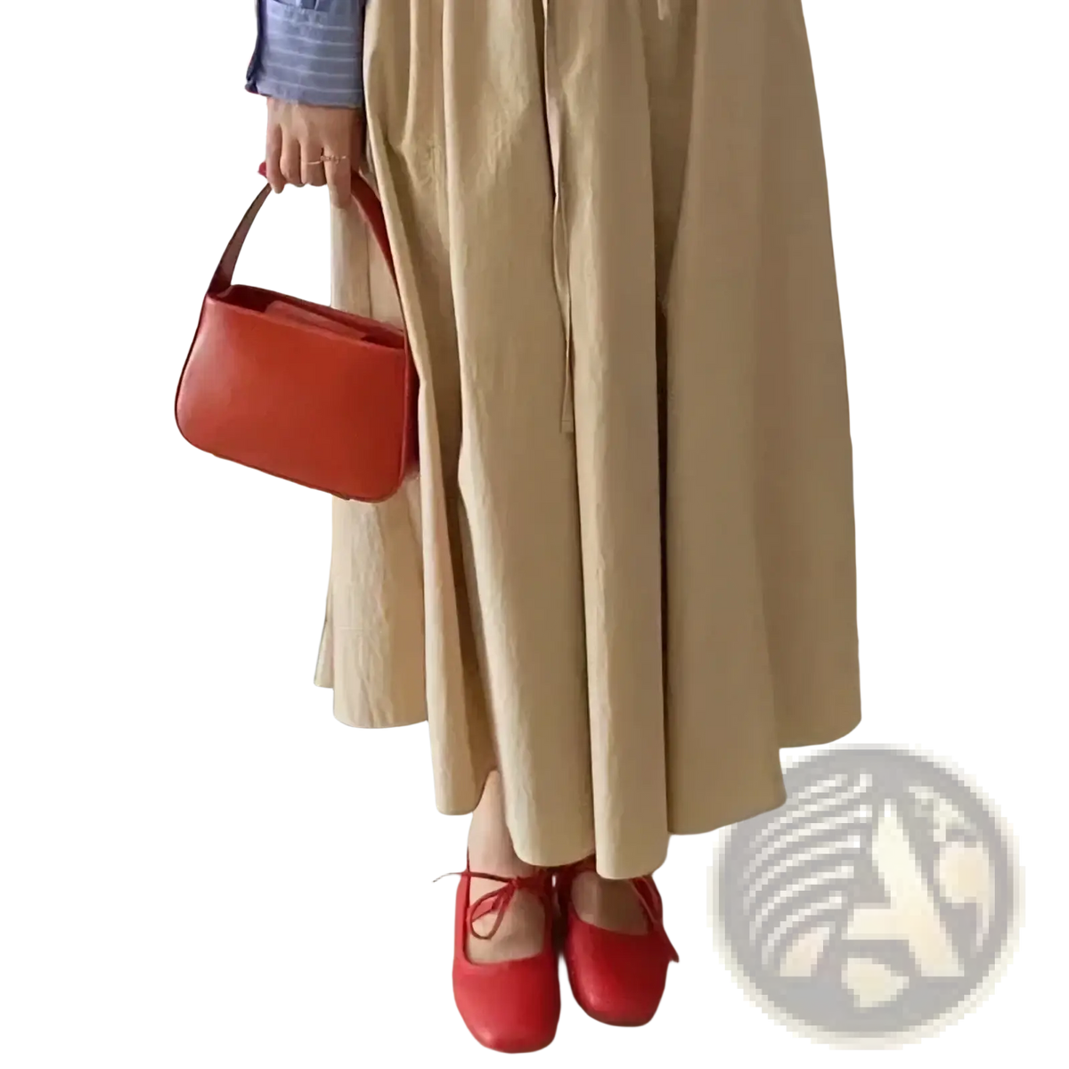 Vibrant red leather handbag with a structured rectangular shape and single top handle for casual use