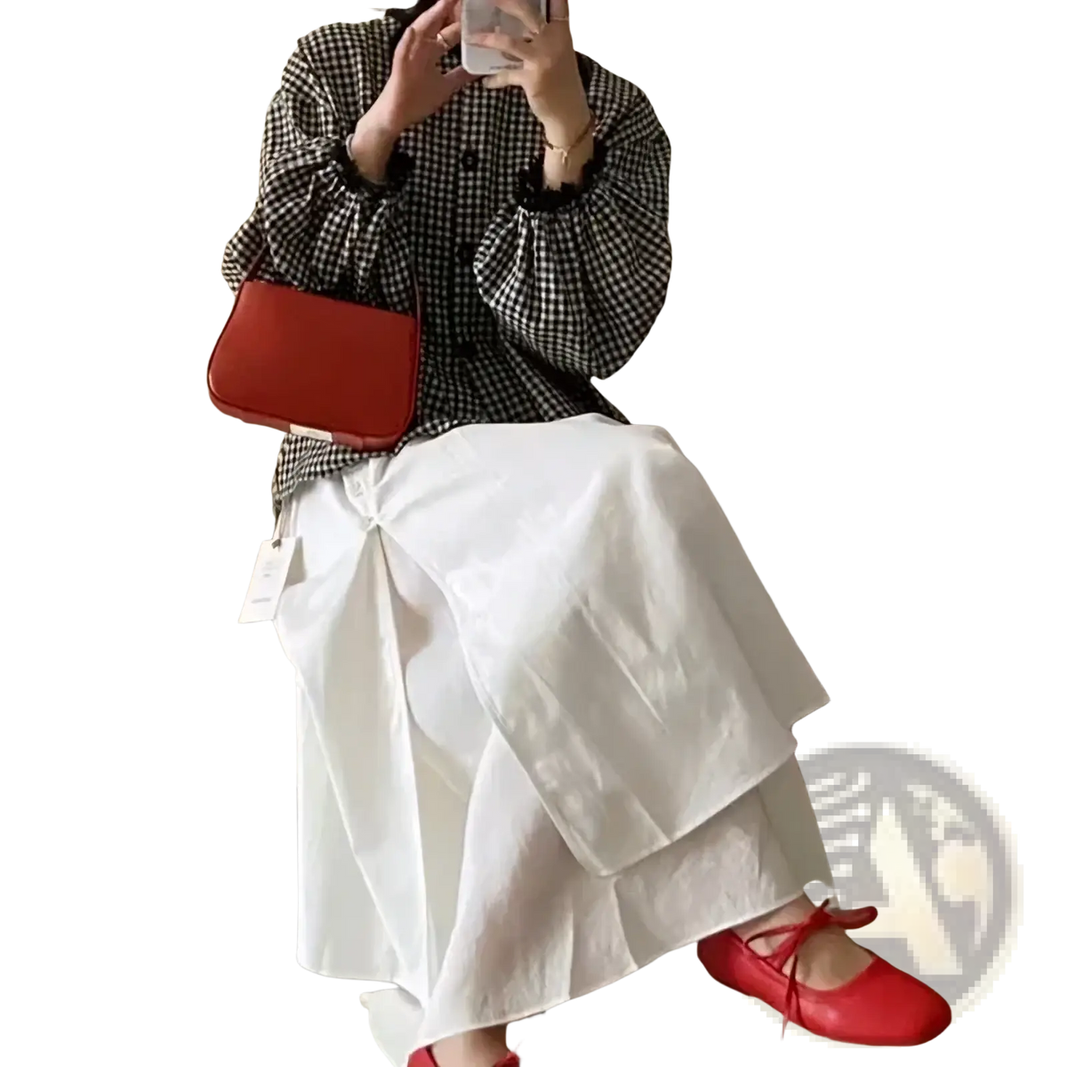 A vibrant red genuine leather crossbody bag with a structured rectangular shape and smooth finish for casual use