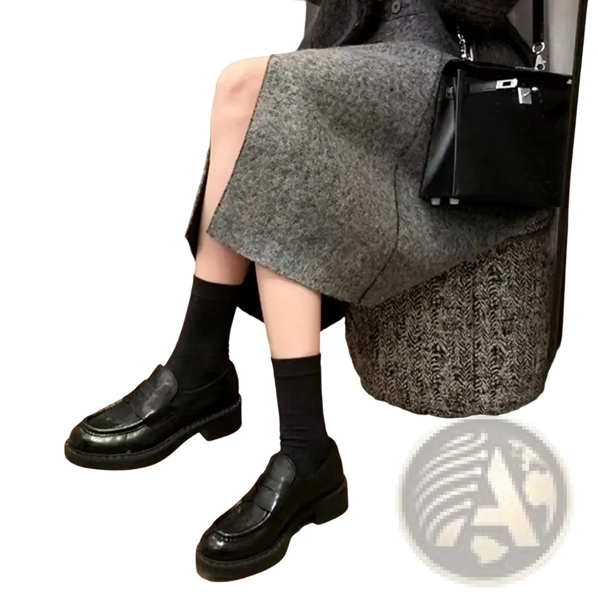 Black leather loafers with glossy patent finish and thick soles in genuine leather patent loafers product