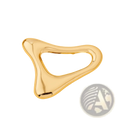 Gold-colored smooth polished facial massage tool with sleek ergonomic design for modern office use in geometric gold brooch style