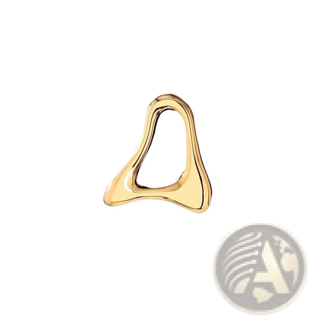 Geometric gold brooch with a sleek modern design in gold tone ideal for office wear and formal occasions