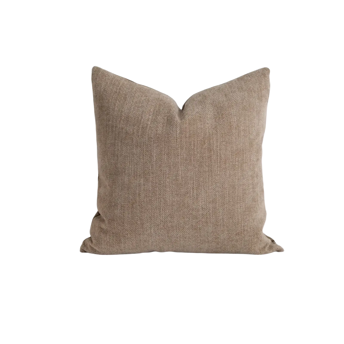 Beige linen geometric jacquard cushion cover with brown maillard tones and subtle textured weave for retro decor