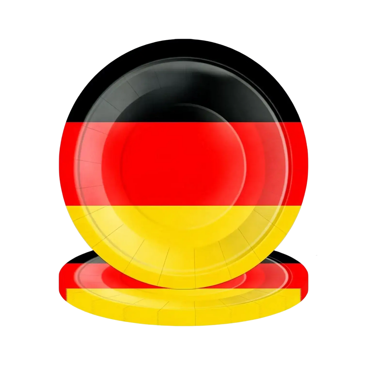 Nine-inch disposable paper plates with german flag black red and gold stripes for party tableware sets