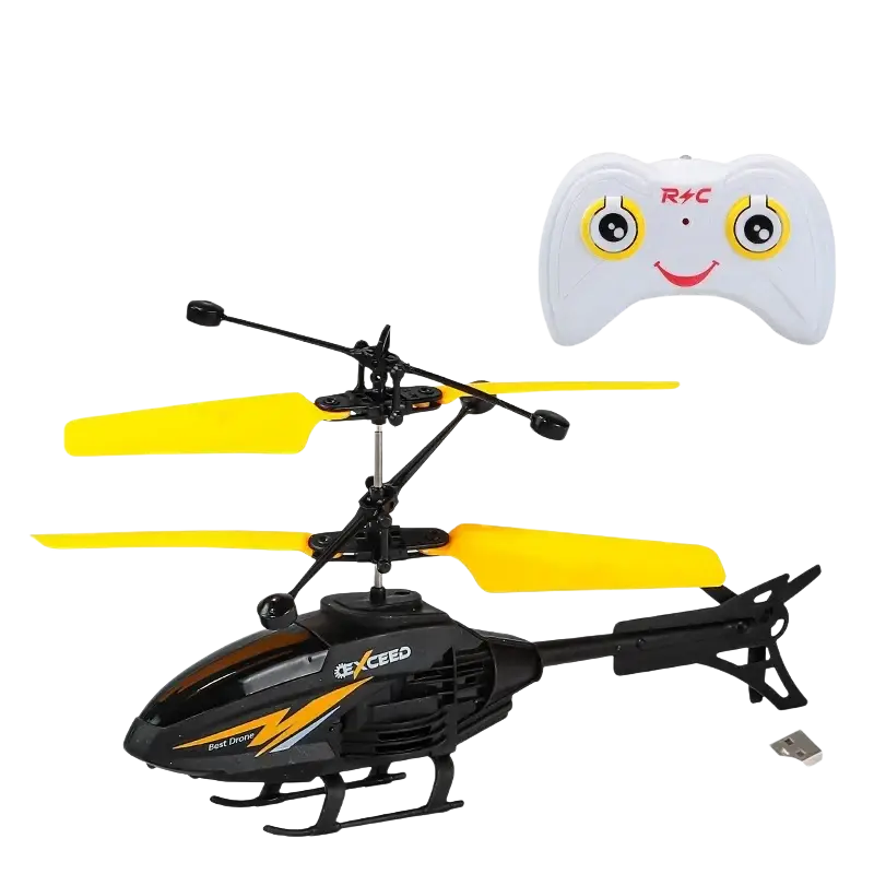 Black and yellow exceed gesture control remote control helicopter with 2-channel gesture control for precise flying